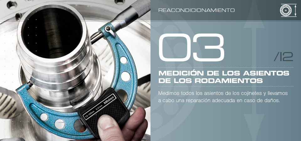 Medición de los asientos de los rodamientos