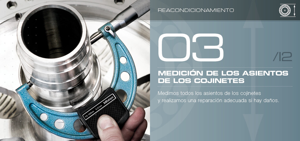 Medición de los asientos de los cojinetes